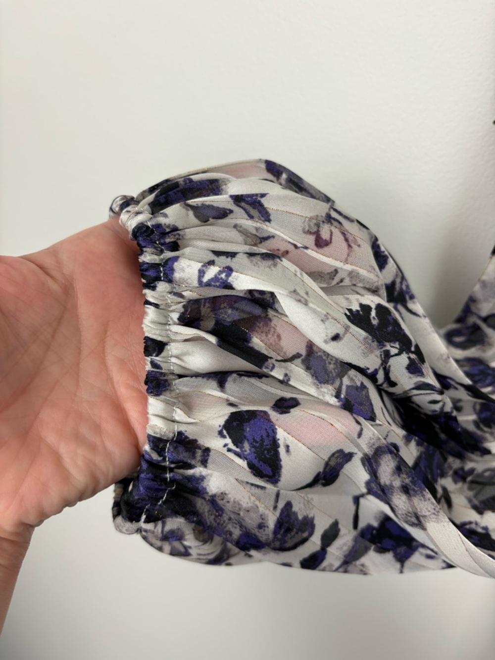 Lane Bryant White & Purple Floral Pleated Midi Dress size 18 from 2020 boho - Picture 3 of 15